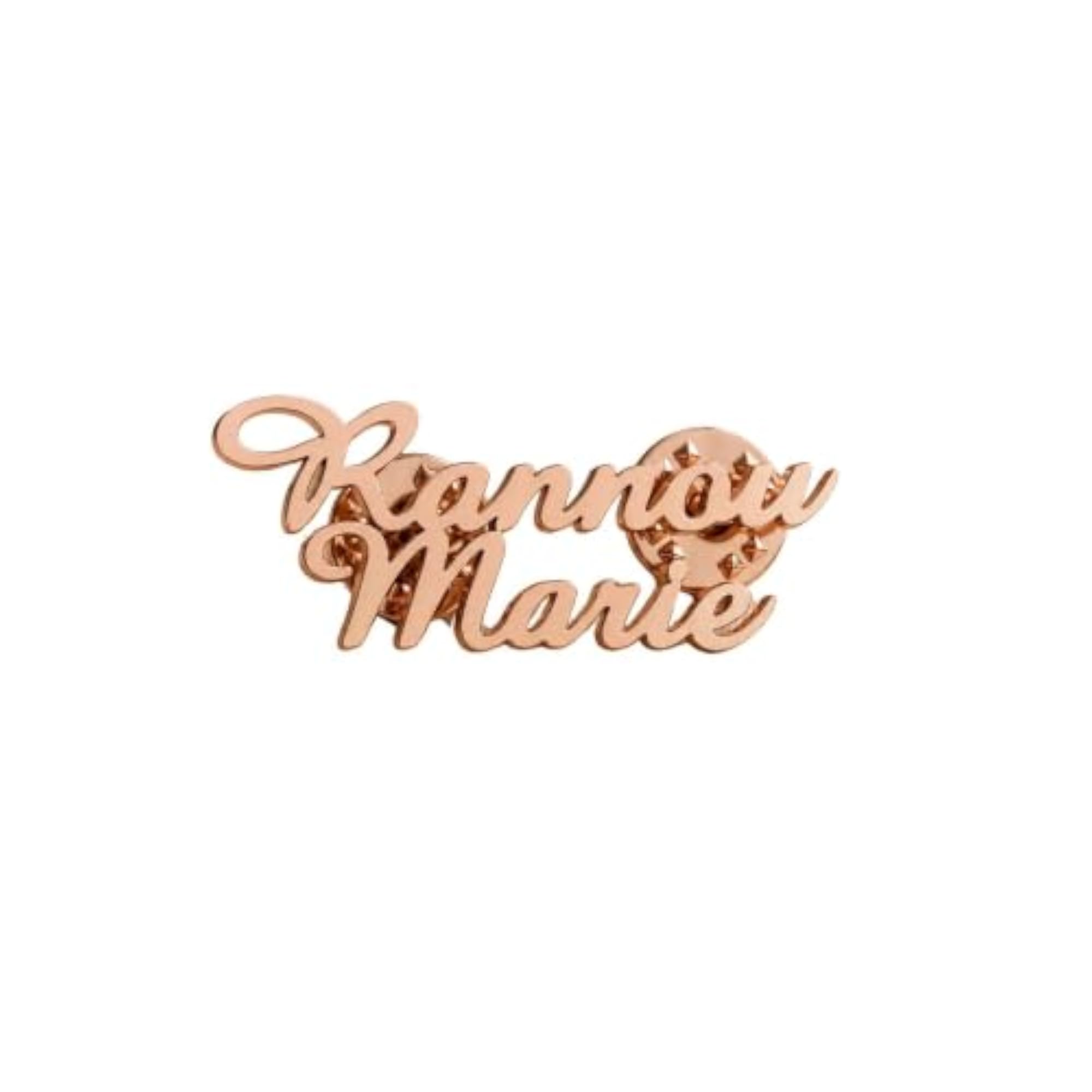 Personalized Rose Gold Two Name Brooch Pin, Custom Couple Accessory